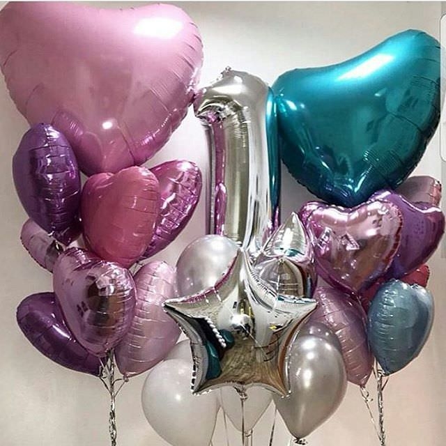 Букет фольгированных шаров с цифрой