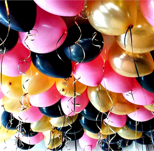 Шары с гелием "Черный-фукси-золото" 50 шт.