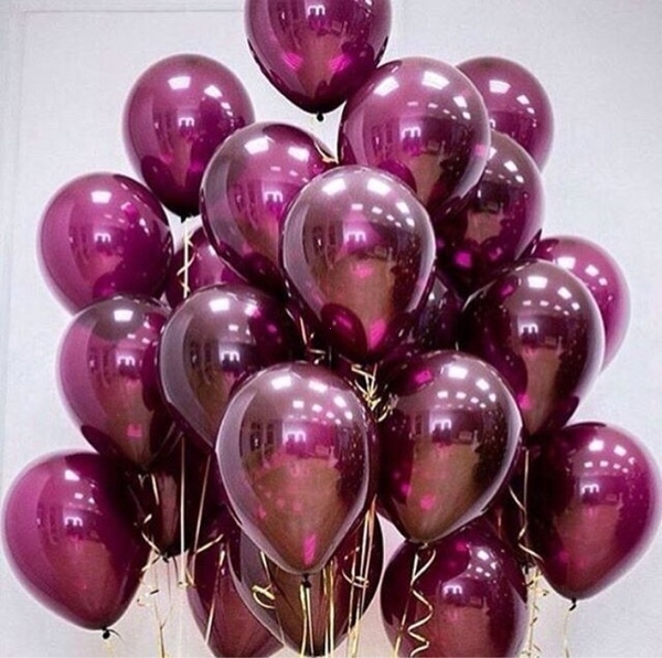 Шары с гелием бургунд 30 шт