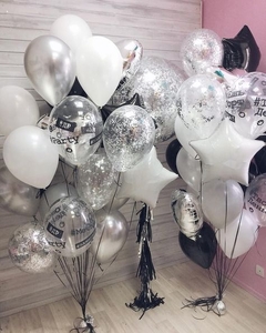 Букет шаров "Черно-белый"