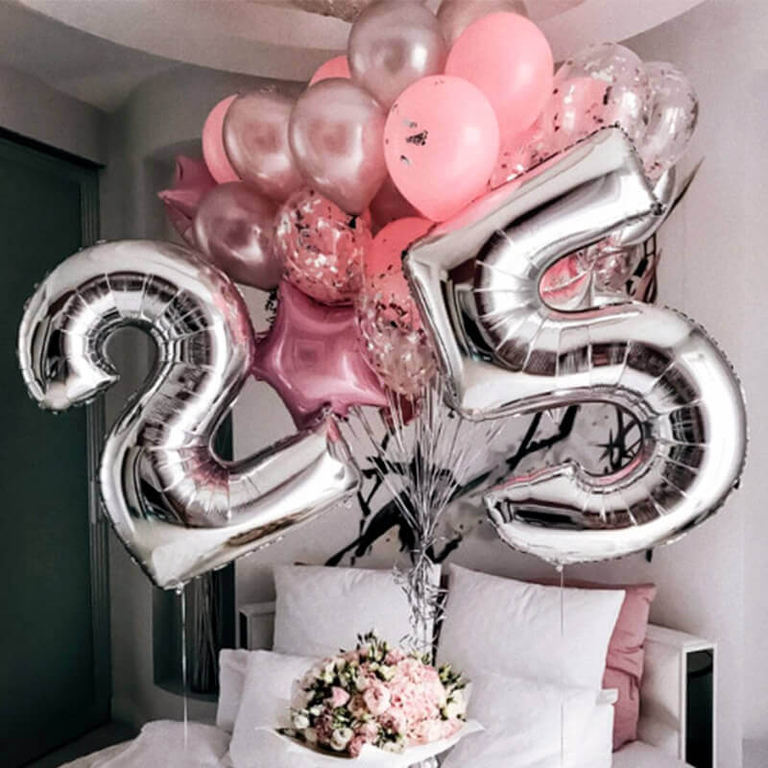 Букет шаров с цифрами "Большой и нежный"