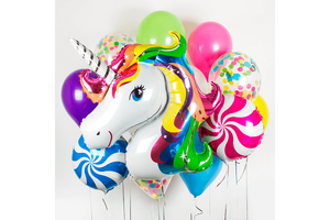 Набор воздушных шаров "Цветной единорог"