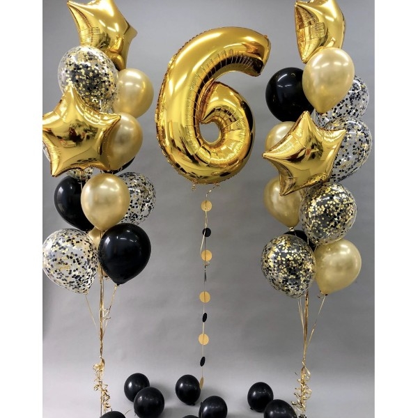 Набор воздушных шаров "Золотой-черный"