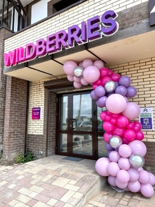 Гирлянда из воздушных шаров разнокалиберная сиреневый-розовый 1 м2.