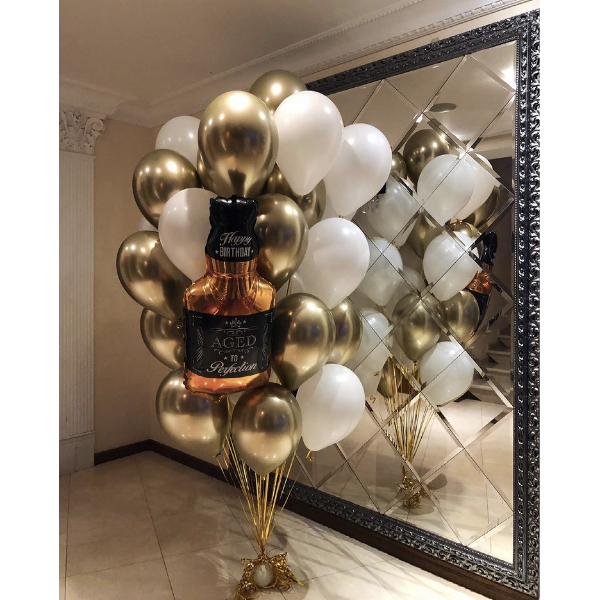 Фонтан воздушных шаров "Бутылка виски"